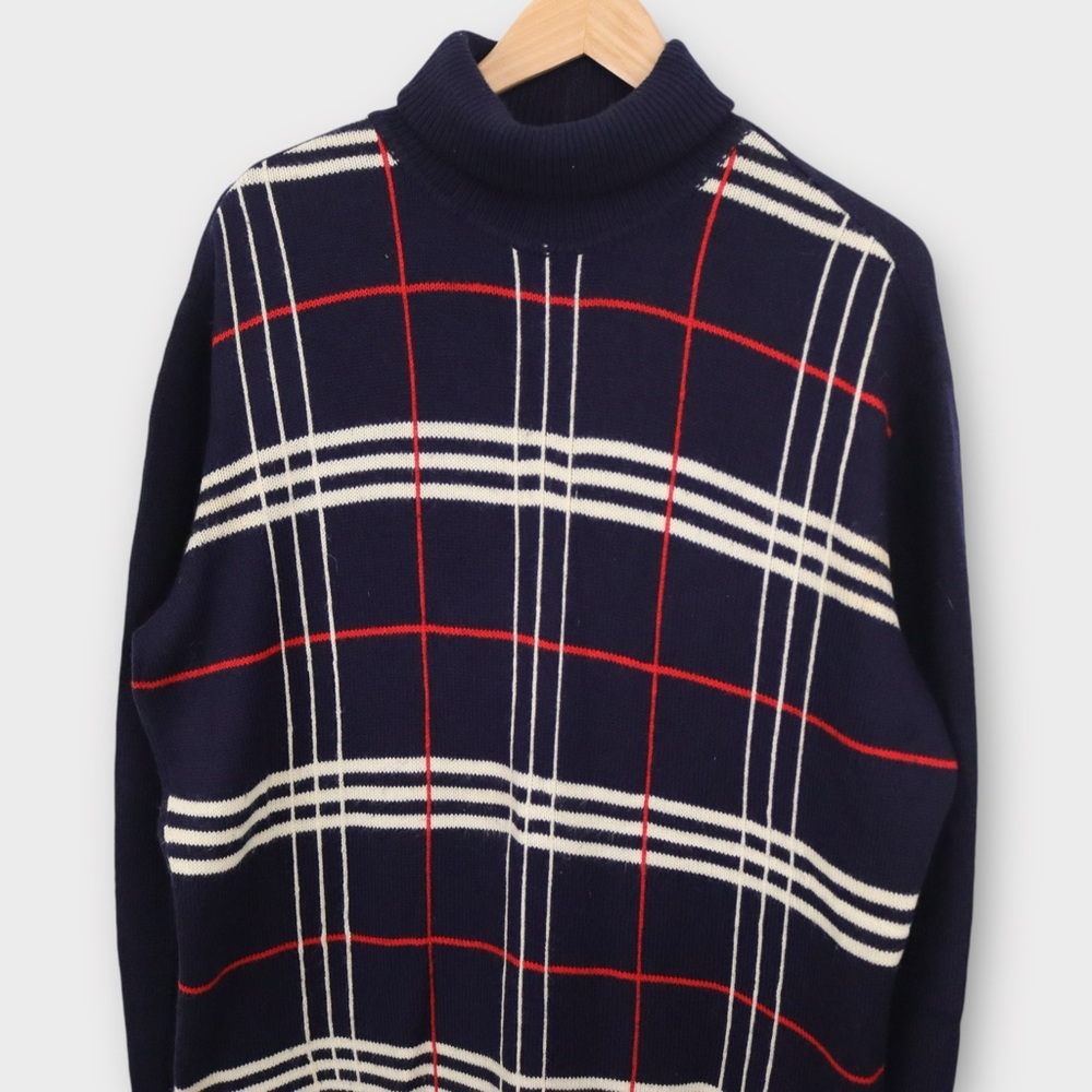 Vintage 1960’s Men’s Turtleneck Sweater Size XL Damon Navy Italian Made - Picture 2 of 4